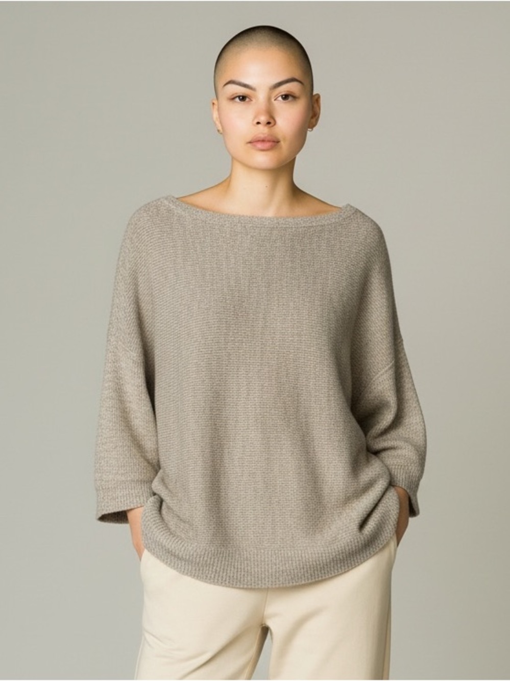 J.CREW GREY OVERSIZED WOOL SWEATER SZ XL